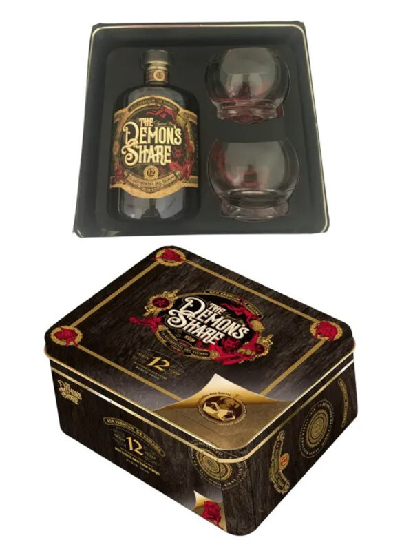 COFFRET DEMON’S SHARE 12Y + 2 VERRES 70CL